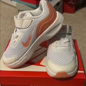 Nike Kids White and Orange Sneakers